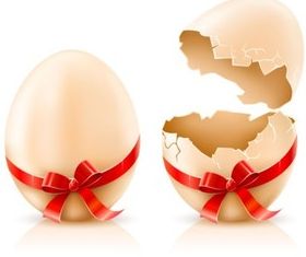 ribbon with egg vector graphics