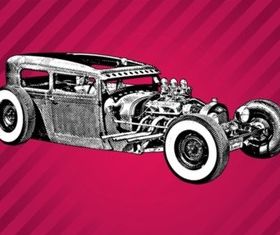 Vintage Car Sketch vectors graphic