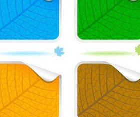 Leave Texture Stickers vector graphic