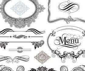 Swirl Ornament Frames set vector