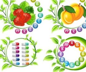 Creative vitamin with Fruit Illustration vector