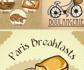 Hand drawn bread design vectors