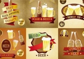 Creative beer label vector