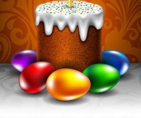 Easter egg with cake vector