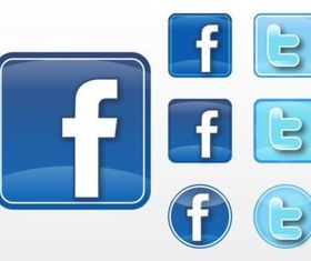 Facebook Twitter vector design