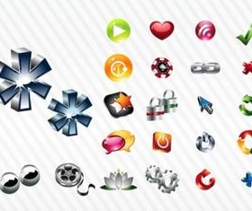 Shiny Icon Set design vector
