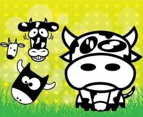 Cows Cartoons vector