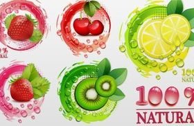 Creative fresh fruit vector design