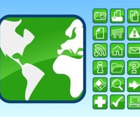 Glossy Icons Footage vector material