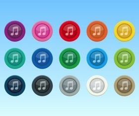 Colorful Music Icons vector