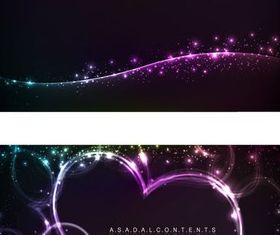 Heart-shaped neon light effect background vector graphics