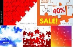 Fashion puzzle background set vector