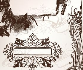 Hand-draw floral frame 1 vector