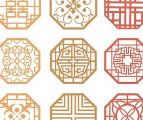 Chinese Color Ornaments vector