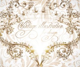 Floral vintage illustration vector material