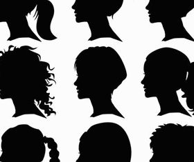 Female Heads set vector