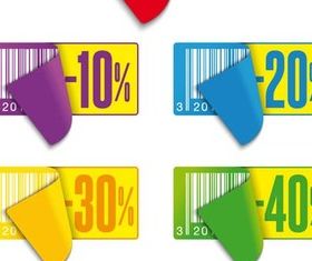 Four Sale Tags Vector Free Download