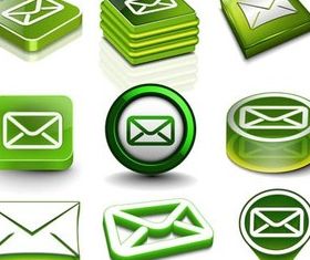 Color Mail Elements set vector