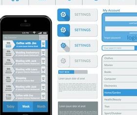 Mobile Menu Elements vectors