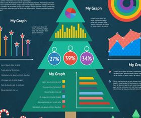 Christmas infographics design vectors