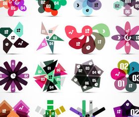 Colored number labels 1 vector