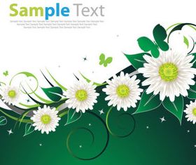 White flower background vector set