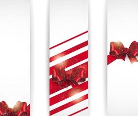 Cards with Red Ribbons art vector