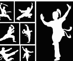 Oriental combat sports vectors graphic