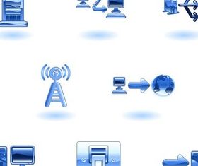 Blue Network Icons vector