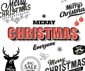 Christmas text logos 1 vector