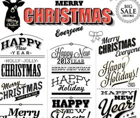 Christmas text logos 2 vector