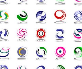 Abstract logos set vector set