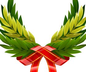 leaves and ribbon background Illustration vector