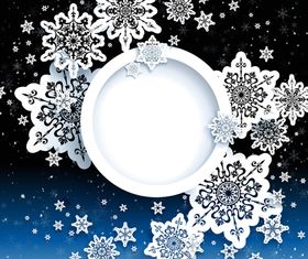 Paper snowflake background 4 creative vector