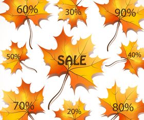 Autumn leaves labels Illustration vector