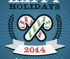 Happy holiday cards 1 vector
