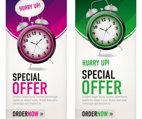 Alarm Clock banner design vector