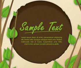 Tree branches and Green leaves background vectors material