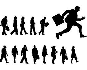 People Walking silhouette 1 set vector