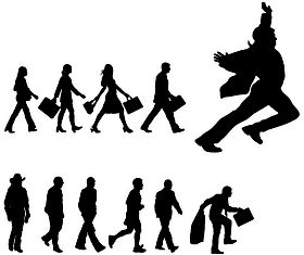 People Walking silhouette 2 set vector