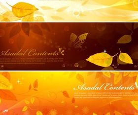 Dream golden leaves banner background vector graphics