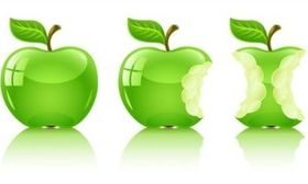 Crystal apple creative vector