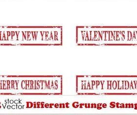 Different Grunge Stamps vector graphic