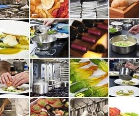 Restaurant collage vectors graphic