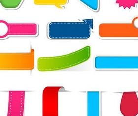 Bright Web Stickers set vector