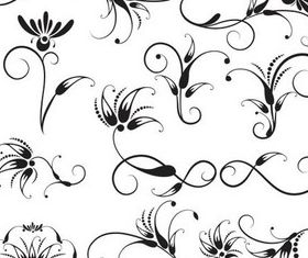 Swirl Floral Ornaments vector