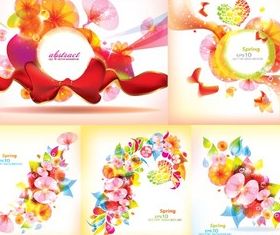 Abstract background with flowers vector