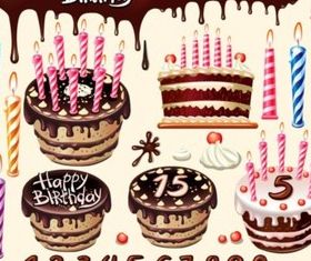 Cute birthday cake vector