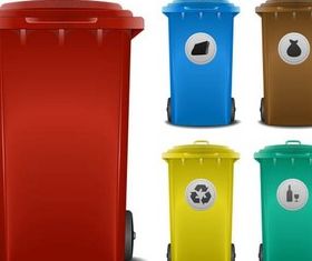 Trash Cans graphic vector