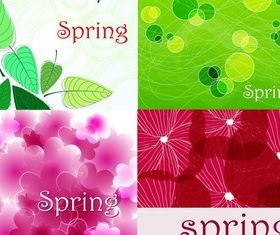 Colorful spring design elements background vector set